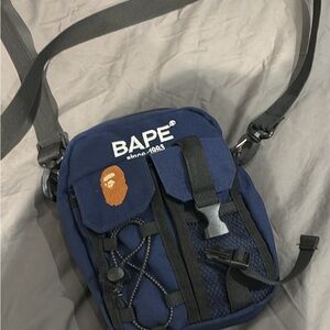 BAPE Navy and Black Messenger Bag